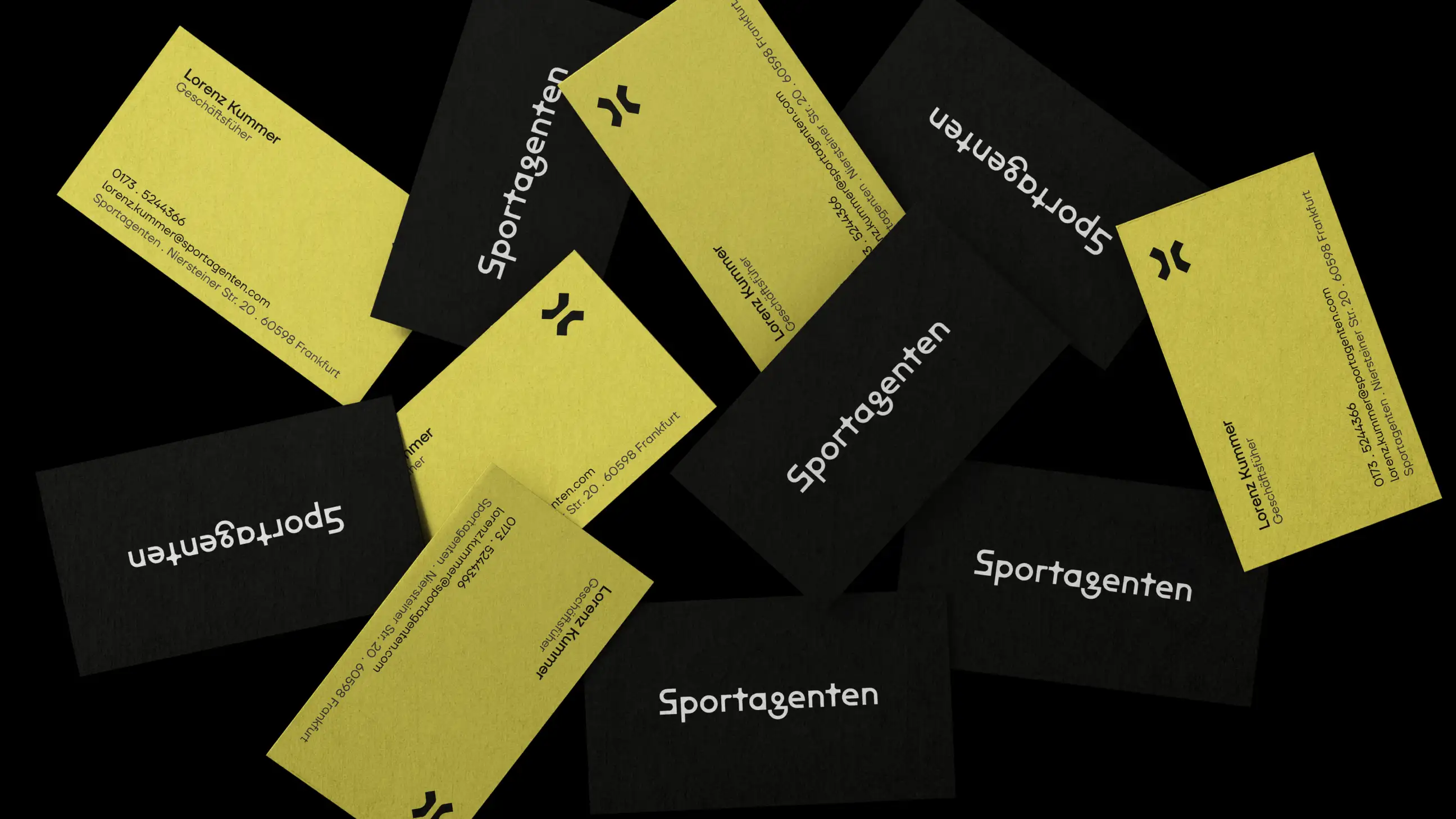 Visitenkarten im Sportagenten Branding